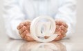 Email symbol protected by hands Royalty Free Stock Photo