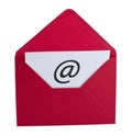 Email symbol in red envelope Royalty Free Stock Photo