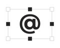 Email symbol with resize handles 2D line object Royalty Free Stock Photo