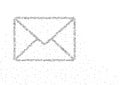 Email symbol shape Particle Geometric Square box pixel pattern, You got mail concept design black color illustration on white