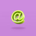 Email Symbol Shape on Purple Background Royalty Free Stock Photo