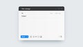 Email template. Online messenger interface mockup, sending letter over internet, postal application. UI screen with