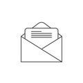 Email thin line icon, letter outline vector logo illustration, o