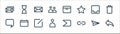 email ui line icons. linear set. quality vector line set such as reply, link, contact, chat, inbox, unread, archive, snooze