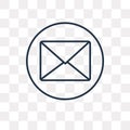 Email vector icon isolated on transparent background, linear Email transparency concept can be used web and mobile Royalty Free Stock Photo