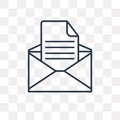 Email vector icon isolated on transparent background, linear Email transparency concept can be used web and mobile Royalty Free Stock Photo