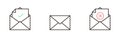 3 Email vector icons. Closed envelope. Transaction error. Failed message sending. E-mail sent or received. Illustration design