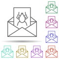 Email vires protection multi color icon. Simple thin line, outline vector of security icons for ui and ux, website or mobile Royalty Free Stock Photo