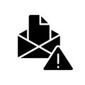 Email warning black glyph icon