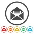 Email web flat design circle icon Royalty Free Stock Photo