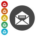 Email web flat design circle icon Royalty Free Stock Photo