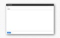 Email window mockup. Empty email message window with toolbar and minimalistic interface