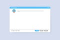 Email window template, new message blue interface mockup design. Computer desktop screen of mail isolated. Internet Royalty Free Stock Photo