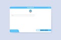 Email window template, new message blue interface mockup design. Computer desktop screen of mail isolated. Internet Royalty Free Stock Photo