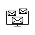 Black line icon for Emails, mail and website Royalty Free Stock Photo