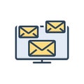 Color illustration icon for Emails, mail and website Royalty Free Stock Photo