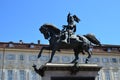 Emanuele Filiberto equestrian statue and the two churches in San Carlo square