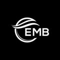 EMB letter logo design on black background. EMB creative circle letter logo concept. EMB letter design