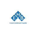 EMB letter logo design on WHITE background. EMB creative initials letter logo concept.