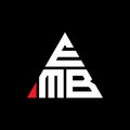 EMB triangle letter logo design with triangle shape. EMB triangle logo design monogram. EMB triangle vector logo template with red Royalty Free Stock Photo