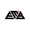 EMB triangle letter logo design with triangle shape. EMB triangle logo design monogram. EMB triangle vector logo template with red Royalty Free Stock Photo