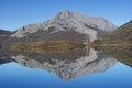 Embalse del Porma en Bolar, en espejo sobre sus aguas Royalty Free Stock Photo