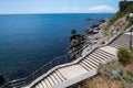 the embankment along the Black Sea in Foros, Crimea