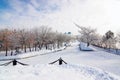 The Embankment of Amur River in Khabarovsk, Russia Royalty Free Stock Photo