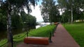 Embankment of the ancient city of Uglich