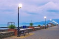 Embankment on the Black Sea, in the evening at sunset. Sochi