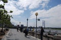 Embankment in the city of Dortmund on the banks of the River Rhine, Germany.