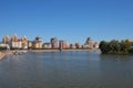 Embankment of the city with modern buildings Royalty Free Stock Photo