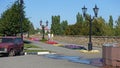 On the embankment of the city of Tambov on a summer day