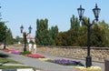 On the embankment of the city of Tambov on a sunny summer day