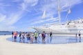 The embankment of the city of Zadar on a sunny summer day. Zadar, one of the most popular cities in Croatia in the