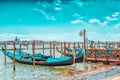 Embankment of the Grand Canal with Gondolas. Venice, Italy Royalty Free Stock Photo