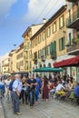 On the embankment of the Grand Canal in the Navigli district in the evening, Milan