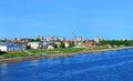 Embankment in the historical center of Rybinsk, Yaroslavl region Royalty Free Stock Photo