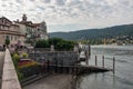 Embankment in Isola Bella island in Maggiore lake, Borromean Islands, Stresa Piedmont Italy, Europe Royalty Free Stock Photo