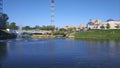 Embankment of the Klyazma river in the city of Shchelkovo, Moscow region.