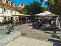 Embankment of Ljublana city, Slovenia Royalty Free Stock Photo