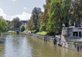 Embankment of Ljubljanica river in Ljubliana, Slovenia Royalty Free Stock Photo