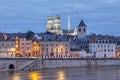 Embankment of Loire and Orleans Cathedral Royalty Free Stock Photo