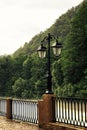 Embankment Of A Mountain River On A Rainy Day Royalty Free Stock Photo