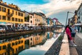 Embankment of Naviglio Grande canal