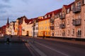 Embankment near Harbour at sunset. Royalty Free Stock Photo