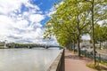 Embankment of the Rhone river in Lyon, France