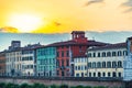 Embankment of the River Arno in the Italian City of Pisa Royalty Free Stock Photo