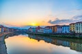 Embankment of the River Arno in the Italian City of Pisa Royalty Free Stock Photo