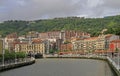 Embankment of river Nervion in city Bilbao